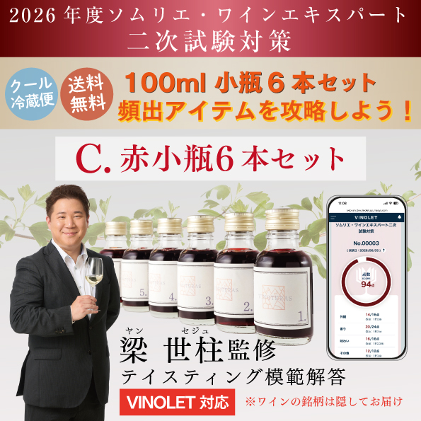 ソムリエ・ワインエキスパート二次試験対策　赤ワイン小瓶 6本セット（C）