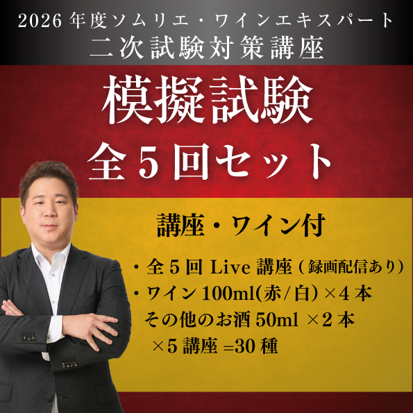 【講義＆ワイン付き】【2026年模擬試験全5回セット】二次試験対策講座