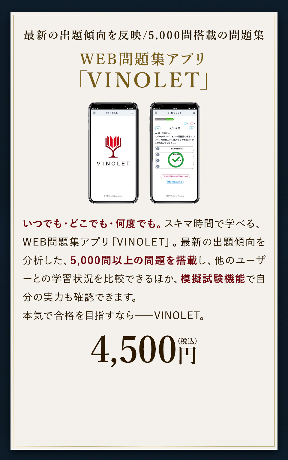 【2027年度】WEB問題集アプリ「VINOLET」トークン購入