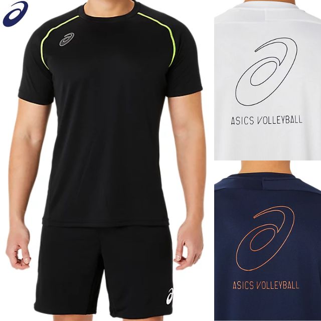 【1枚までメール便OK】アシックス(asics) バレーボール 半袖Tシャツ ドライプリント半そでシャツ [2053A186] トレーニングウェア ユニセックスサイズ