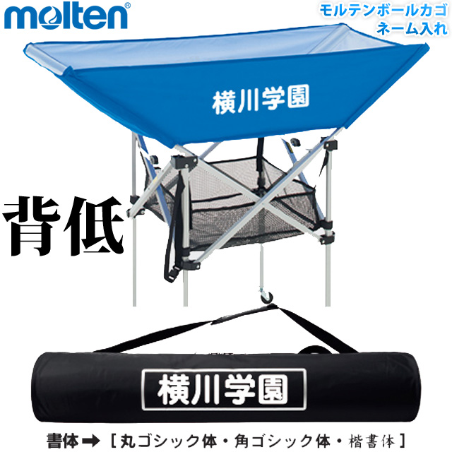 【送料無料】モルテン(molten) バレーボール 折りたたみ式平型軽量ボールカゴ 背の低いタイプ 3点(ネット・支柱・キャリーケース) ネーム入れ セット [BK0032-N]