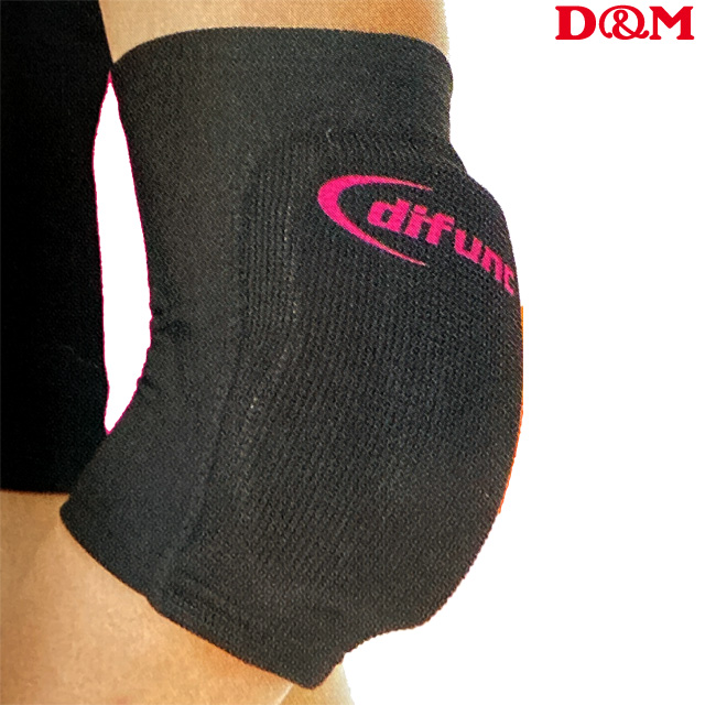 【2個までメール便OK】D&M 肘 サポーター トリコット エルボーパッド [D-706-9025] ブラック×ピンク 即日発送