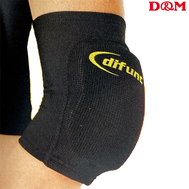 【2個までメール便OK】D&M 肘 サポーター トリコット エルボーパッド [D-706-9038] ブラック×ゴールド 即日発送