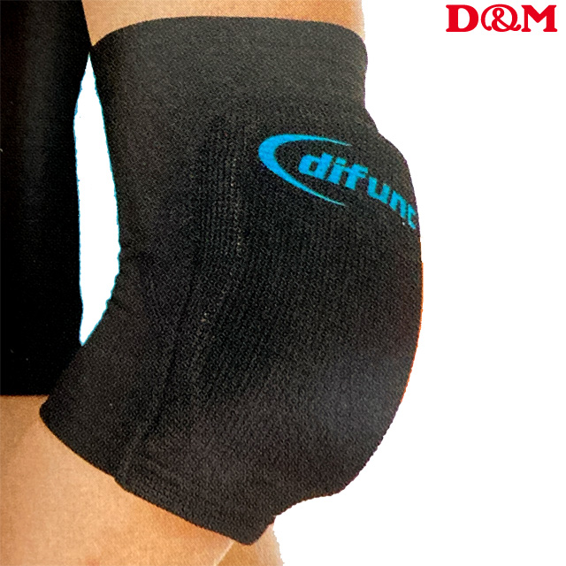 【2個までメール便OK】D&M 肘 サポーター トリコット エルボーパッド [D-706-9062] ブラック×ターコイズ 即日発送