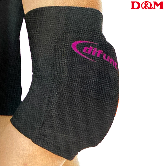 【2個までメール便OK】D&M 肘 サポーター トリコット エルボーパッド [D-706-9080] ブラック×パープル 即日発送