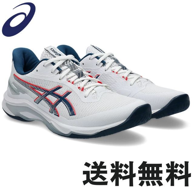 【予約商品／7月下旬お届け予定】アシックス(asics) バレーボールシューズ NETBURNER BALLISTIC FF 4 [1053A070-101] WHITE/MAKO BLUE