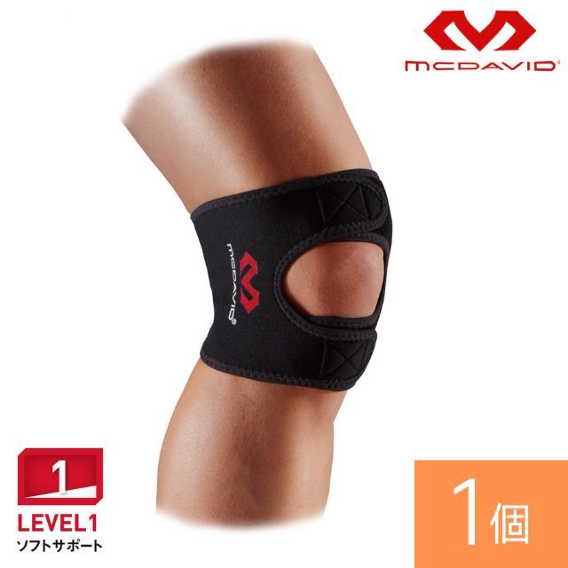 【1個までメール便OK】マクダビッド(MCDAVID) ひざサポーター ショート ニーラップ [M4191] ブラック【ヒザ全体を軽くサポート】