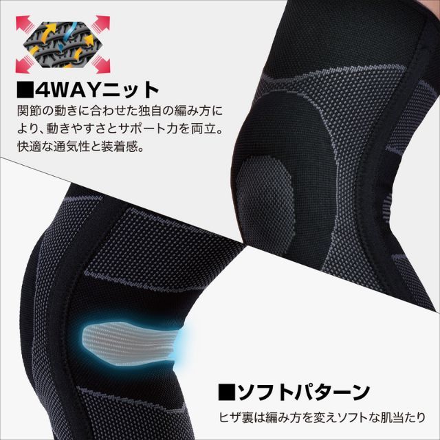 1個までメール便OK】マクダビッド(MCDAVID) ひざステー付き 4WAYニット