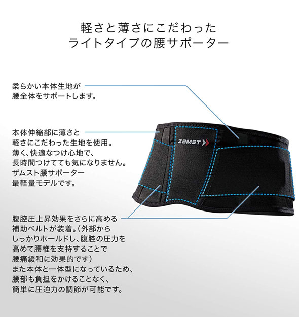 1個までメール便OK!】ザムスト(ZAMST)腰サポーター 最軽量モデル