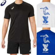 【1枚までメール便OK】アシックス(asics) バレーボール 半袖Tシャツ ドライプリント半そでシャツ [2053A189] トレーニングウェア ユニセックスサイズ