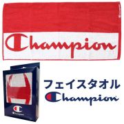【1点までメール便OK】Champion(チャンピオン) フェイスタオル 約34×80cm ツートンロゴ [5065004000] レッド スポーツタオル 綿100％