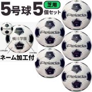 【送料無料】モルテン(molten) サッカーボール5号球 ペレーダ5000（芝用）[F5K5000-5-N] 5個セット ネーム加工付き【第6世代】
