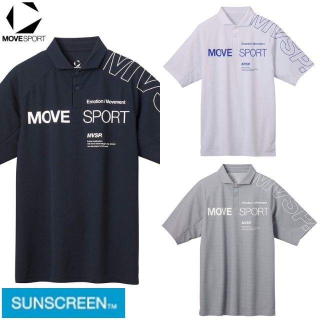 【1枚までメール便OK】デサント(DESCENTE) ムーブスポーツ(MOVESPORTS) SUNSCREEN ミニ鹿の子 ラグランスリーブ ポロシャツ [ST5SHS01M] 2025新作