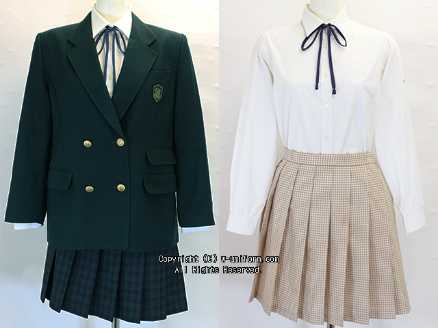 5 千葉県立 大多喜高等学校 ブレザー(165A) 冬チェック柄スカート(W72 