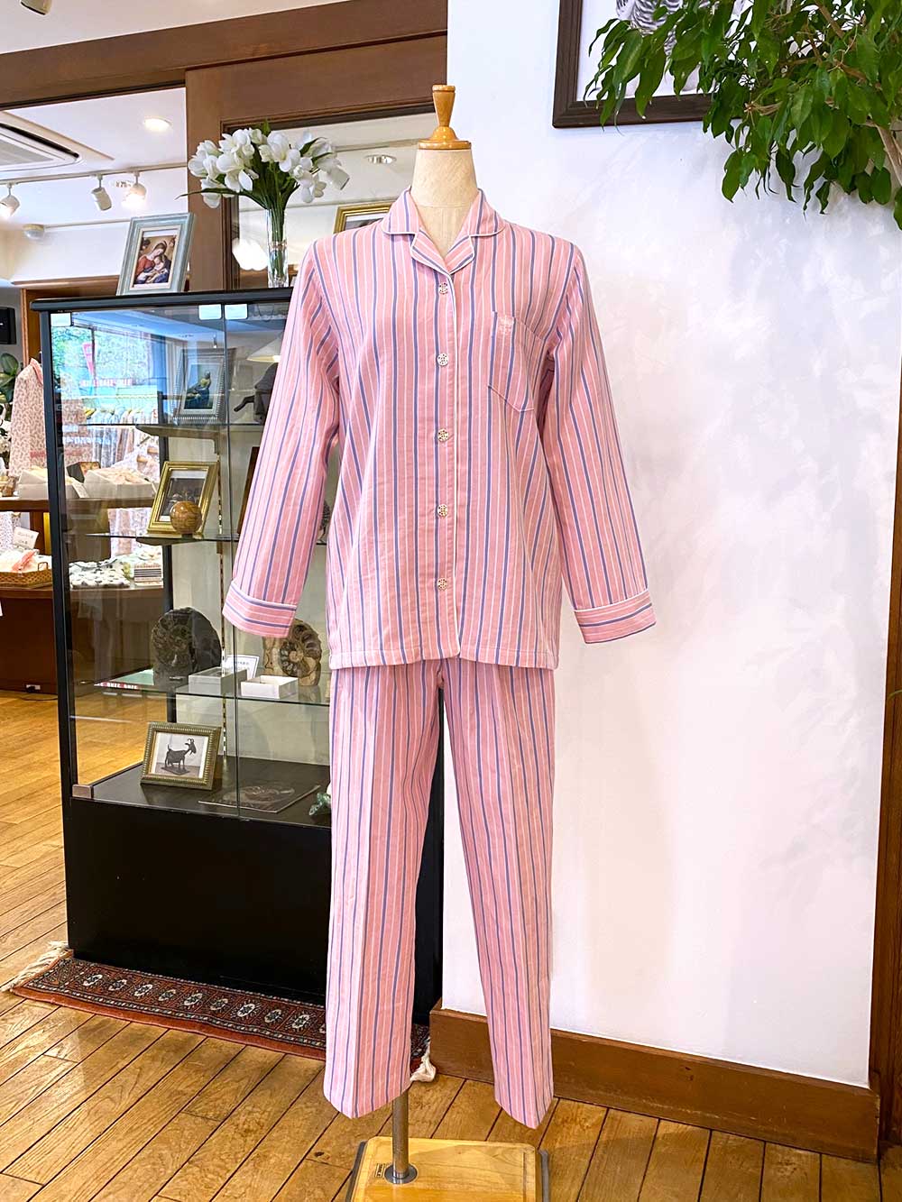 【Ladies】<播州織>オールドコットダブルガーゼ ドビーストライプ柄