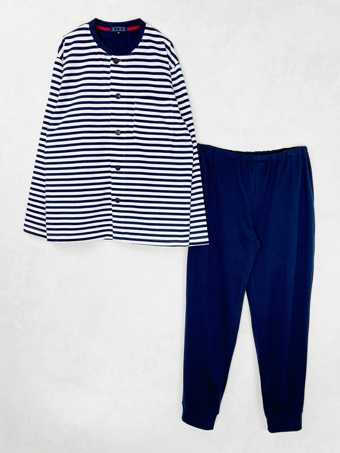 天竺中ボーダー×無地