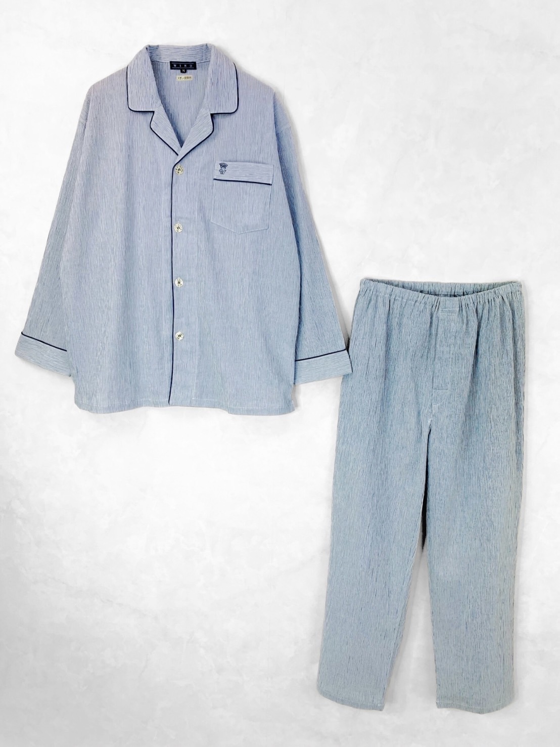 【Mens】<播州織>先染め楊柳ストライプ柄