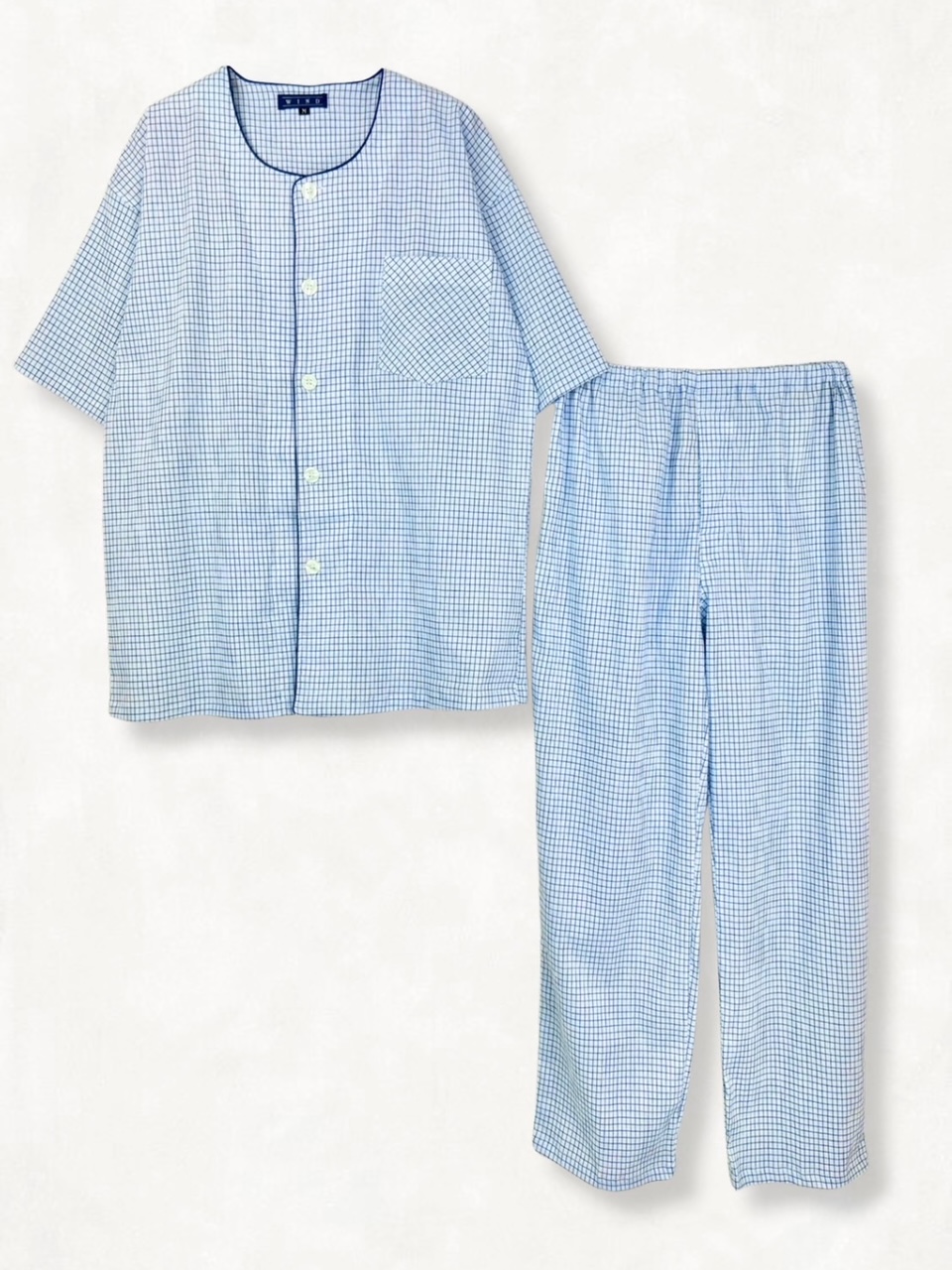 楊柳先染めチェック柄　半袖