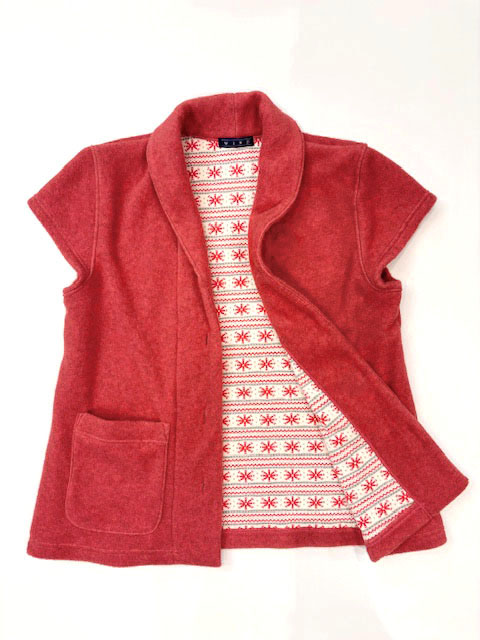 【Ladies】フリース×スノークリスタル柄　ベスト