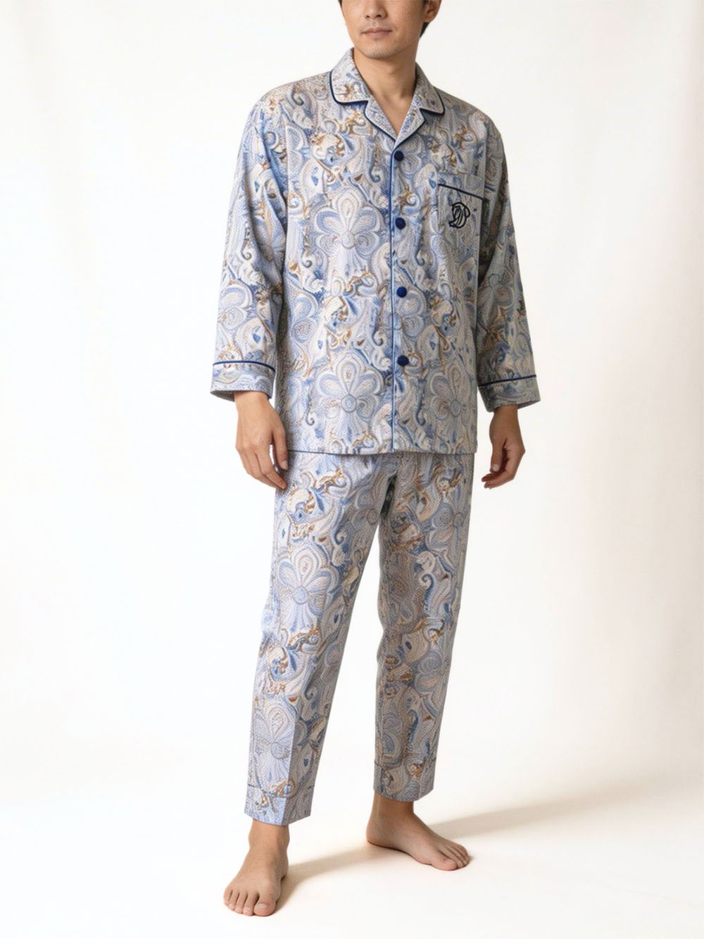 【Mens】サテンペイズリー柄