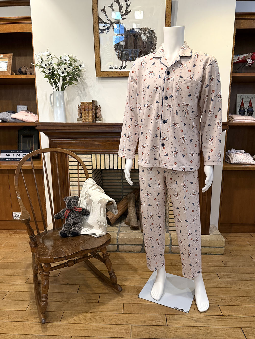 【Mens】コンパクトパイル裏起毛ダーラナホース柄