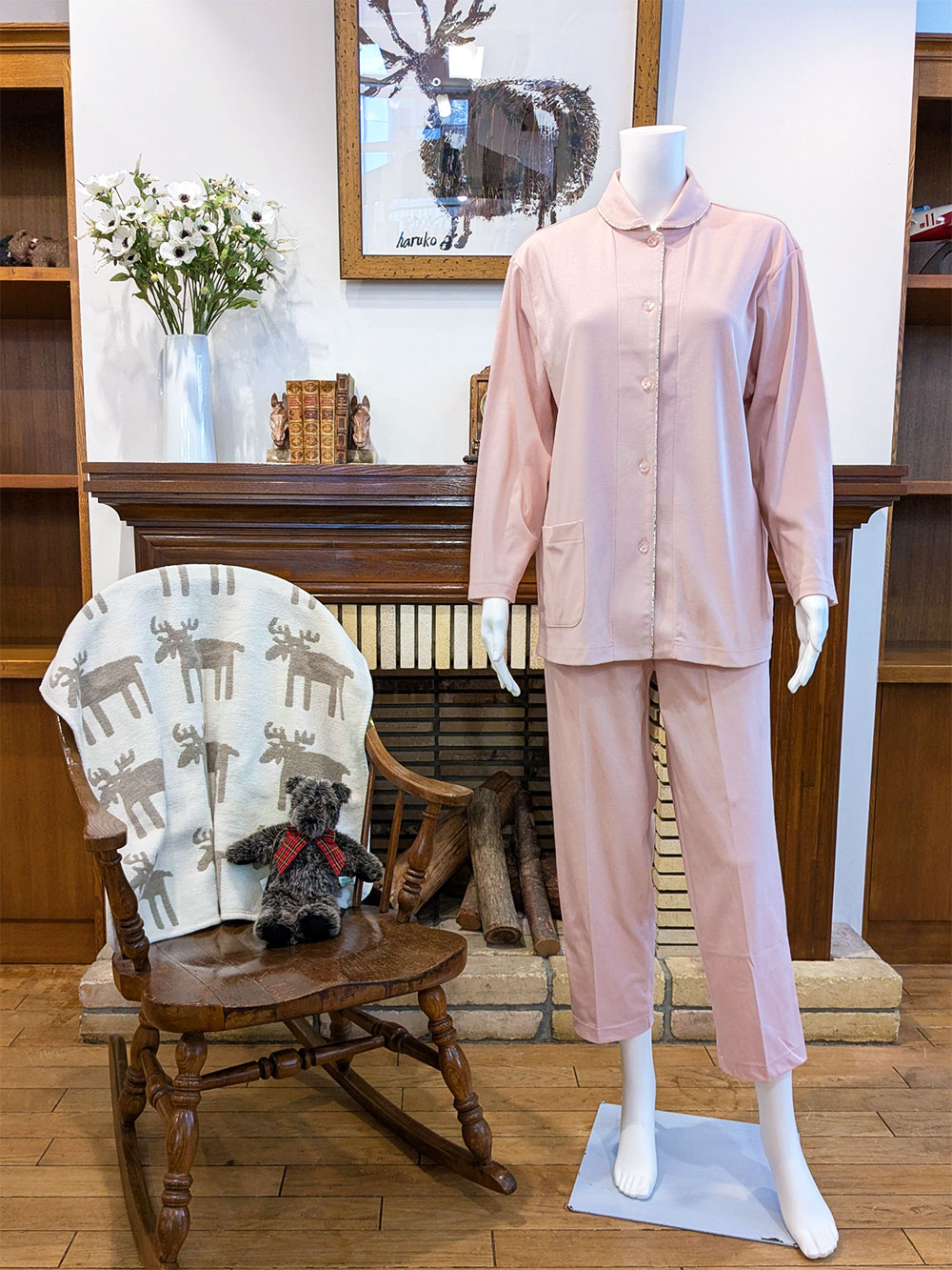 【Ladies】スムース無地 花パイピング