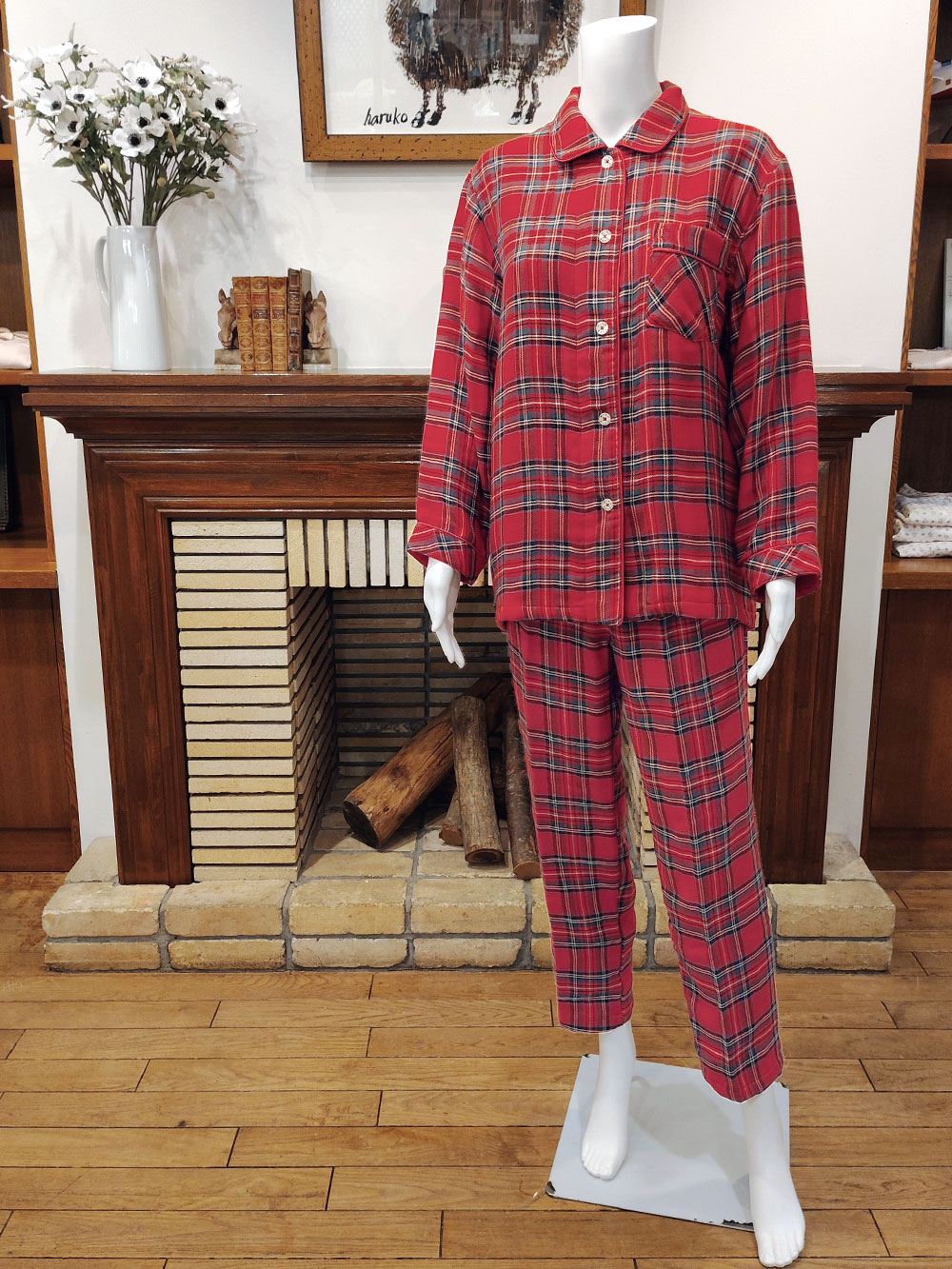 【Ladies】トリプルガーゼ両面起毛タータンチェック柄