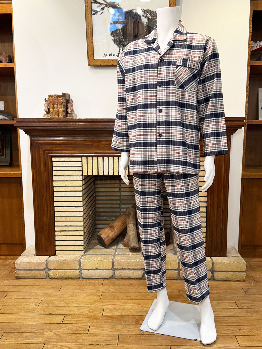 【Mens】播州織　ビエラ起毛チェック柄