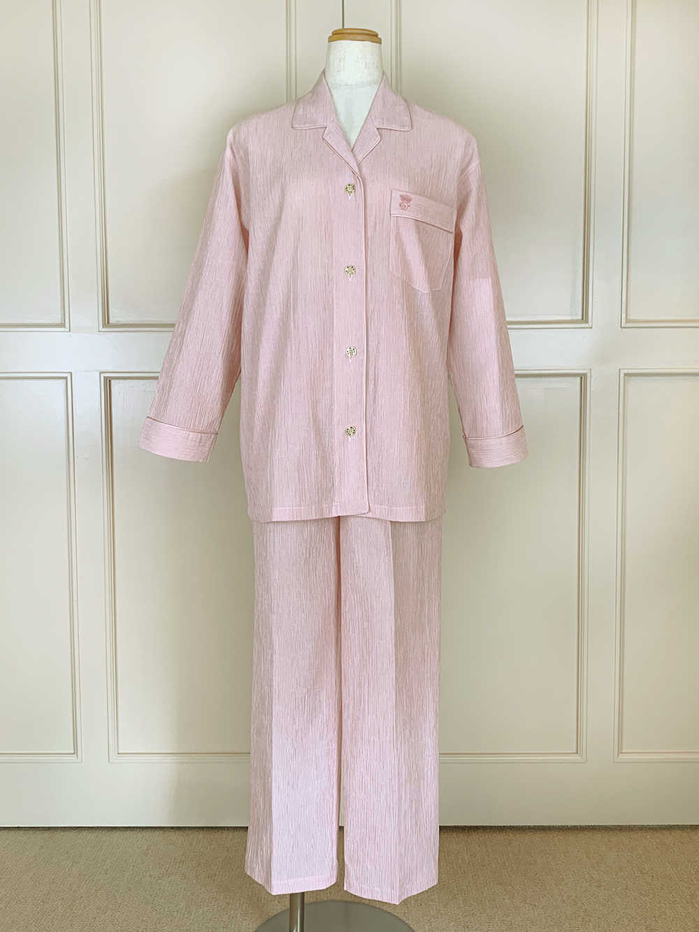 【Ladies】<播州織>先染め楊柳ストライプ柄