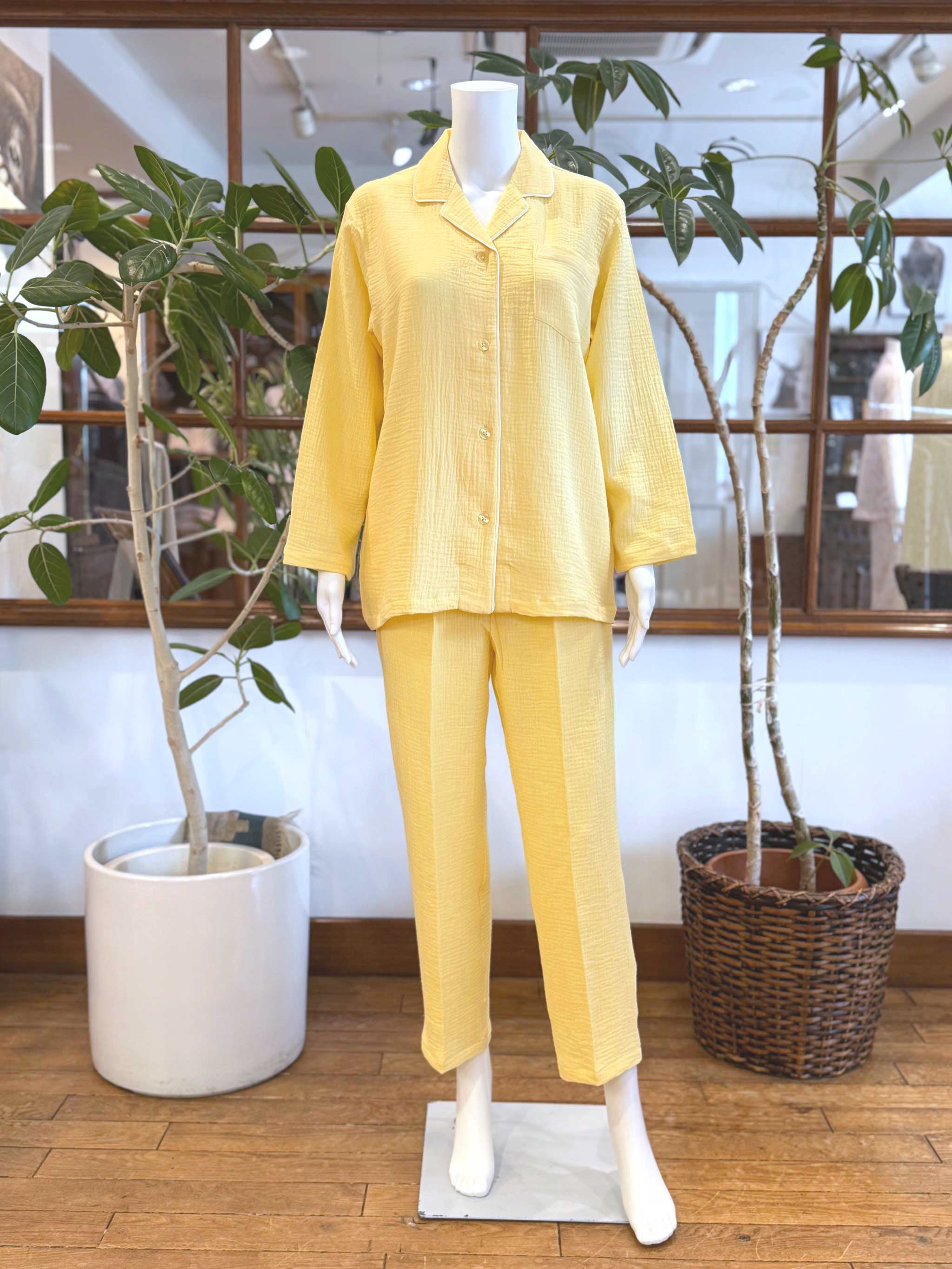 【Ladies】ワッフルガーゼ無地(S,LLあります）