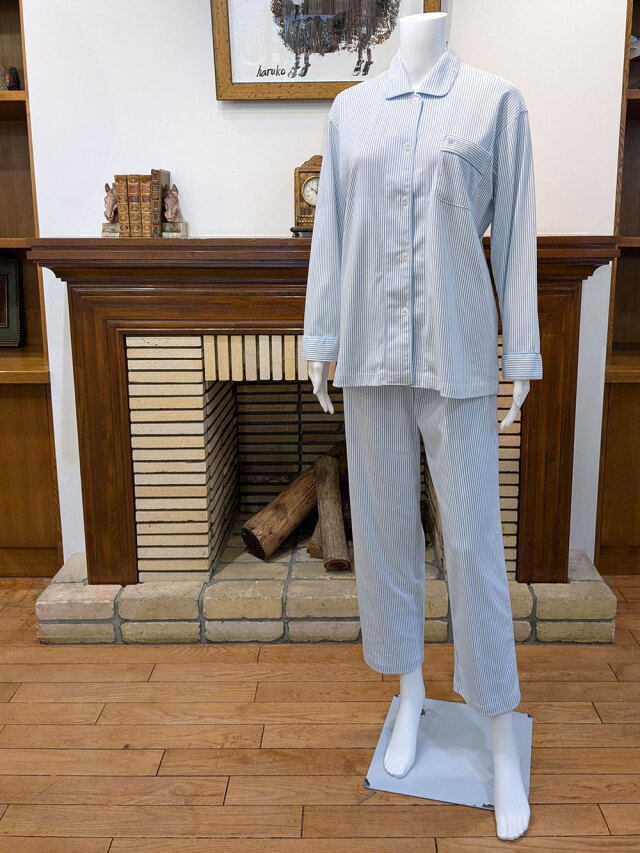 【Ladies】＜乾燥機対応＞スムースストライプ（S,LLサイズあります）