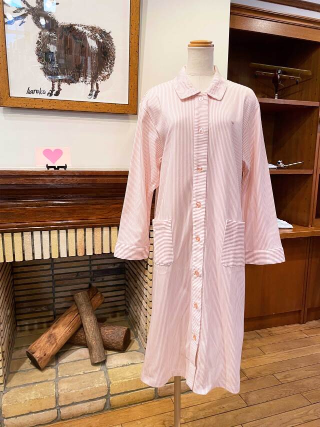 【Ladies】＜乾燥機対応＞スムースストライプ柄　ワンピース