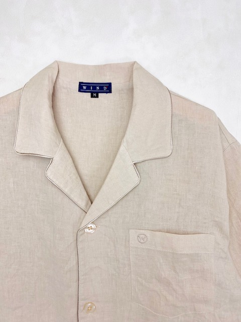 【Mens】フレンチリネンキャンバスワッシャー無地 半袖