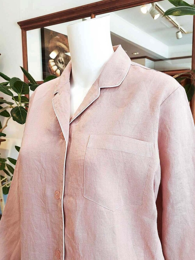 【Ladies】フレンチリネンキャンバスワッシャー無地