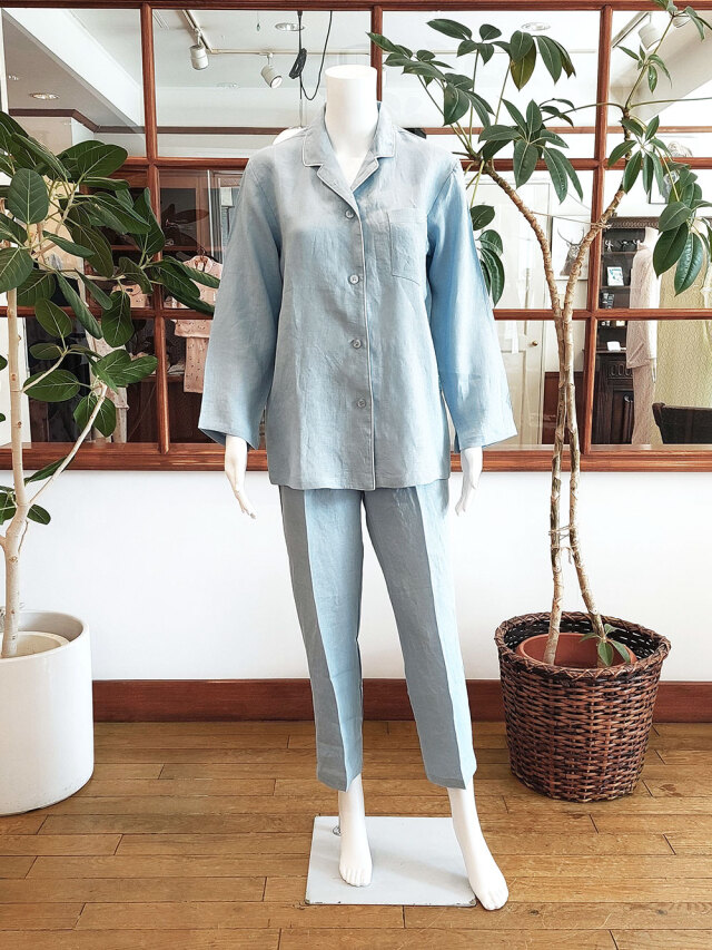 【Ladies】フレンチリネンキャンバスワッシャー無地