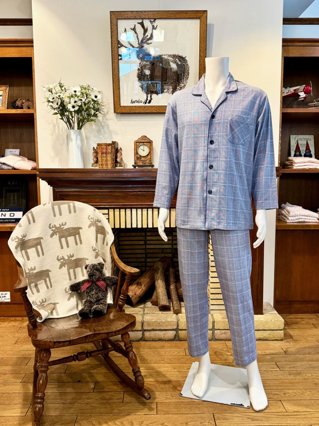 【Mens】接結天竺チェック柄