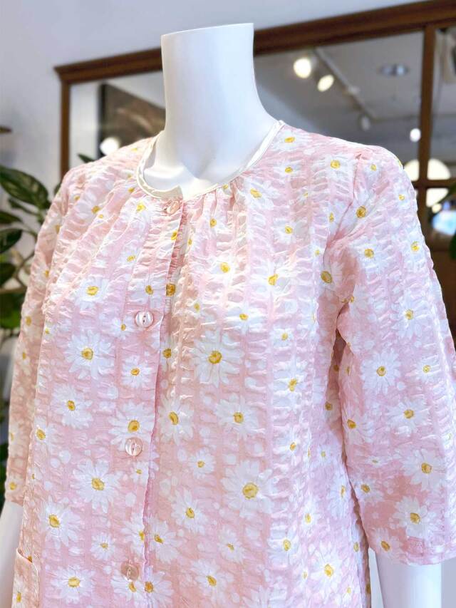 【Ladies】ローンリップル マーガレット柄(七分袖、八分パンツ)