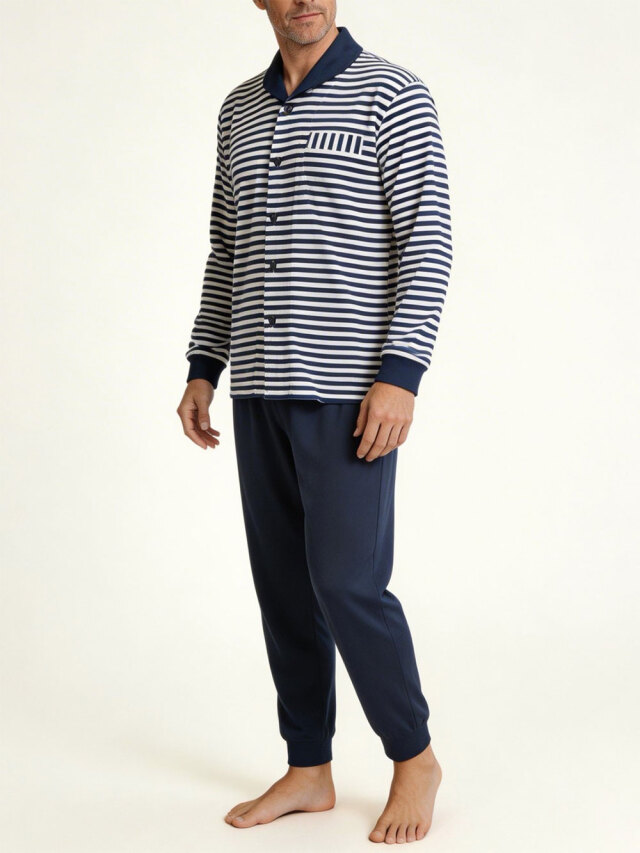 【Men's】ウォームストレッチボーダー×スムース無地