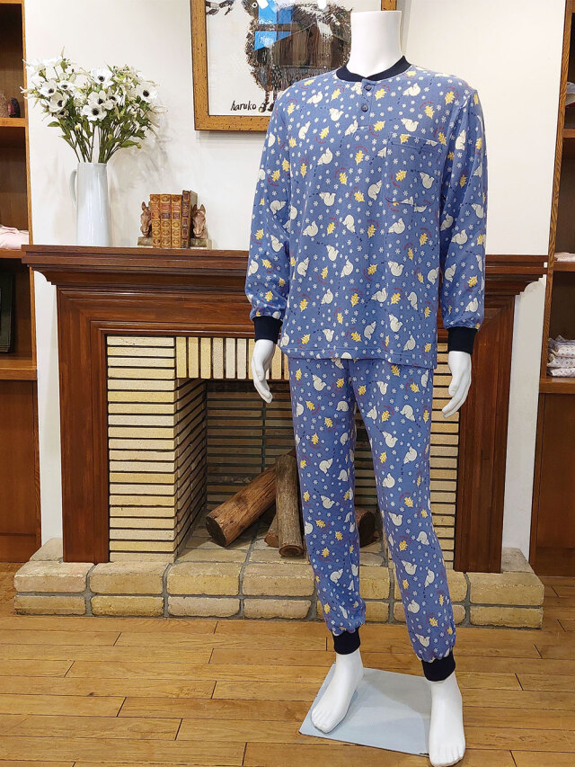 【Men's】光る接結天竺クマ柄