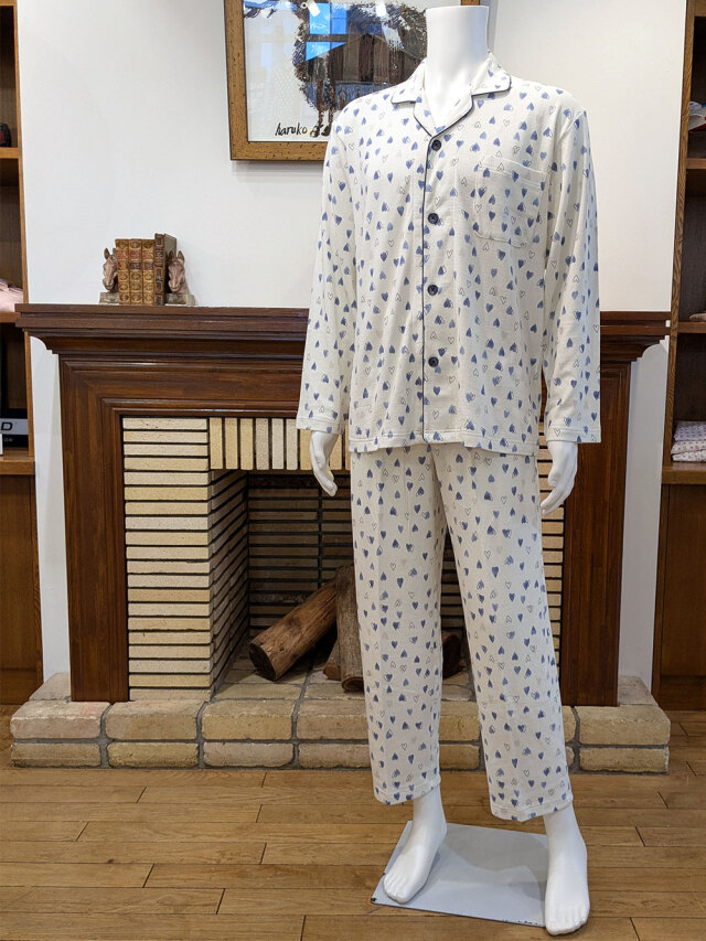 【Men's】接結天竺ハート柄