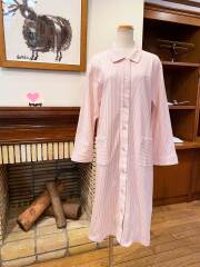 【Ladies】＜乾燥機対応＞スムースストライプ柄　ワンピース