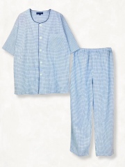 楊柳先染めチェック柄　半袖