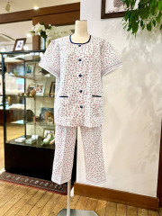 【Ladies】ピケパネルキカ花柄（半袖、七分パンツ）(S～L）