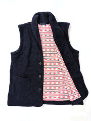 【Men’s】フリース×スノークリスタル柄ベスト