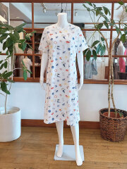 【Ladies】SZ天竺 パラソル柄 ワンピース