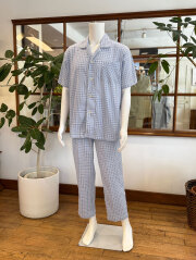 新品】三峰DearWind “高島ちぢみ”七分袖八分パンツパジャマ（L
