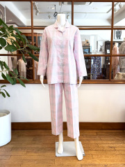 【Ladies】<播州織>シアサッカーチェック柄（S～LL）