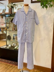 【Mens】ドビーワッフルストライプ柄 半袖 （M～LL）