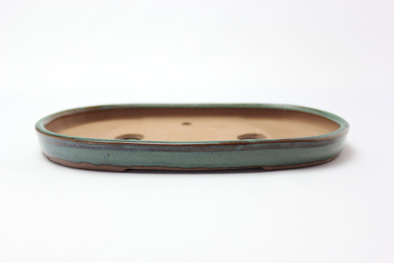 楕円切立（浅）,織部,6号,中国鉢,植木鉢