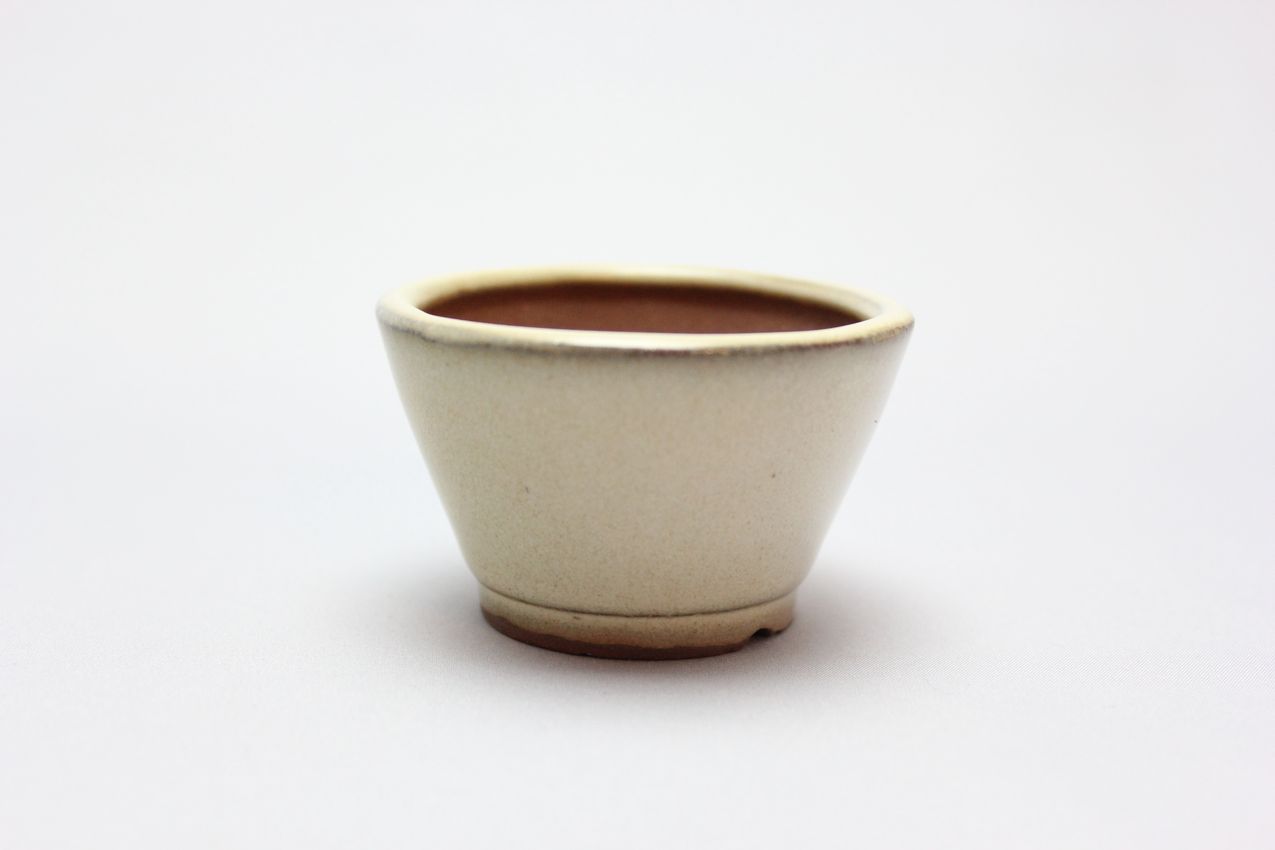 丸切立,クリーム,2号,中国鉢,植木鉢